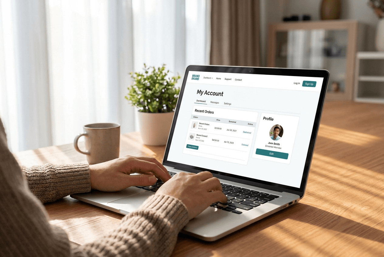 Website for a customer portal — example