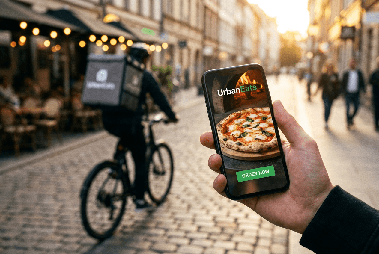 Website for a delivery app — example